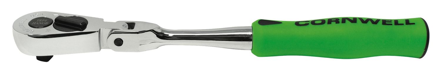 TRF4HANGB - 1/4&quot; Drive 7-3/4&quot; Cornwell Classic™ Flex-Head 30-Tooth Handled Ratchet, Green