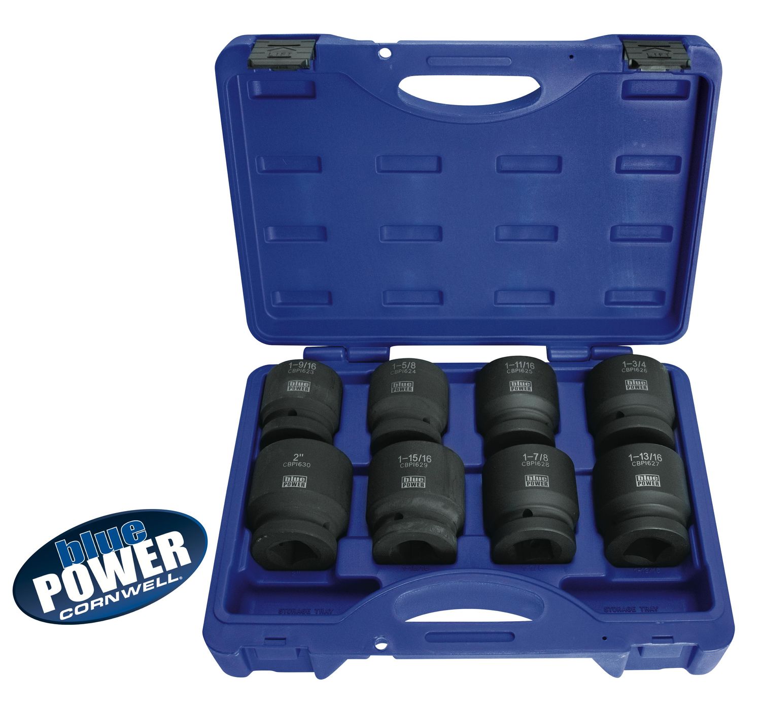 CBPI68ST - 8 Piece Cornwell® bluePOWER® 1&quot; Drive SAE Power Socket Set