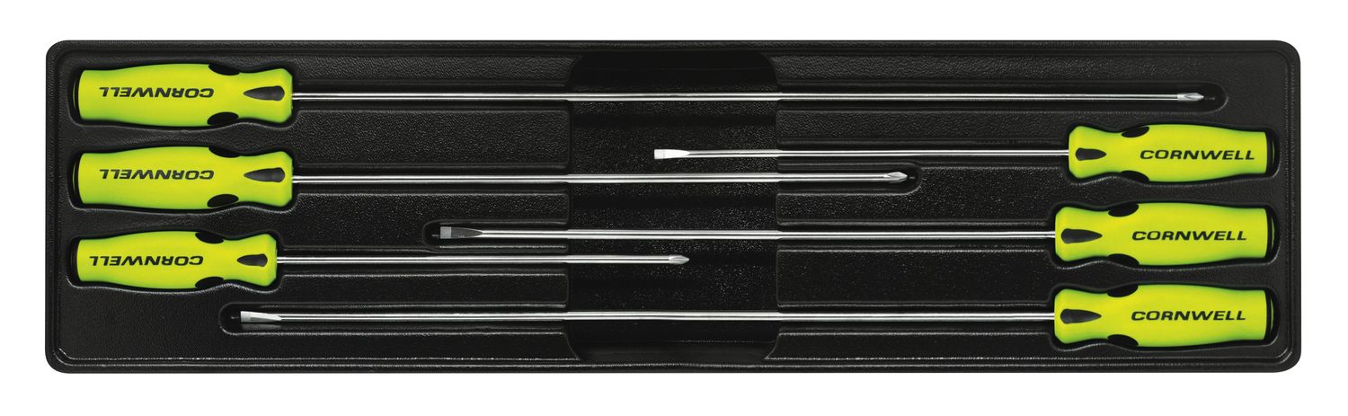 CSD86CSY - 6 Piece Cabinet Screwdriver Set, Yellow