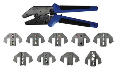 CTGQRC10 - 10 Piece Quick-Change Angled Ratcheting Crimper Set
