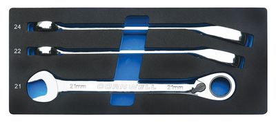 CRW3MSRB - 3 Piece 120-Tooth Metric Offset Reversible Ratcheting Combination Wrench Set