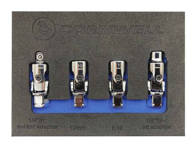 VMLPU400 - 4 Piece 1/4&quot; Drive Firm Flex Dual Universal Joint Kit