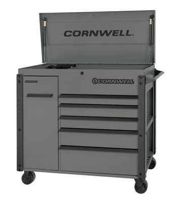 CTBF496KST - 49&quot; 6-Drawer XL Power Cart, Gray