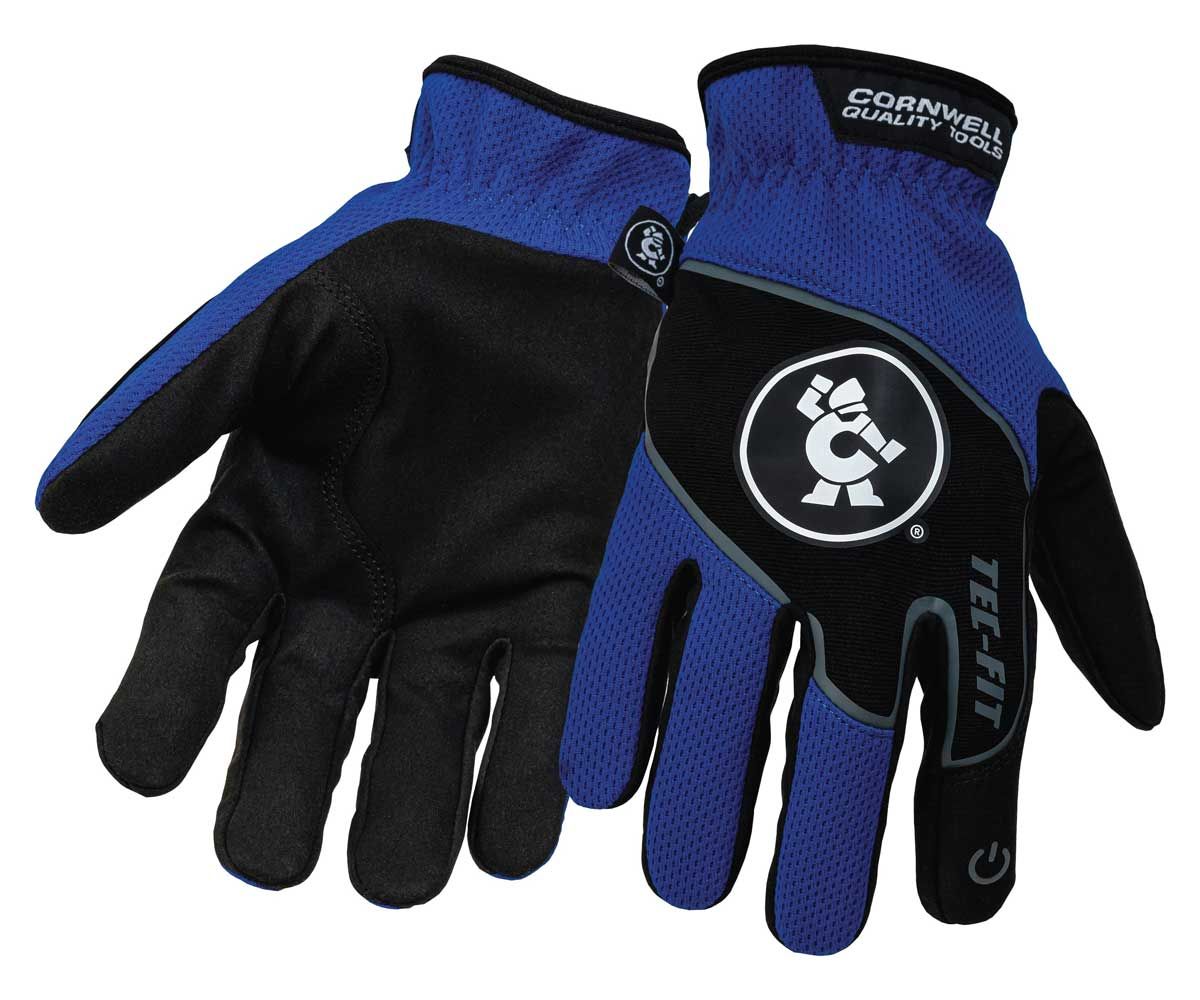 ASCTFL - Blue Tec-Fit Slip-On Mechanic&#39;s Glove, L