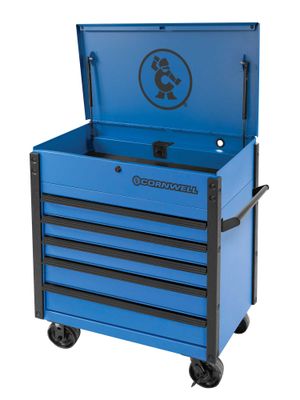 CTSSCF395KTB - 39&quot; 5-Drawer USA Flip Top Service Cart, Torch Blue