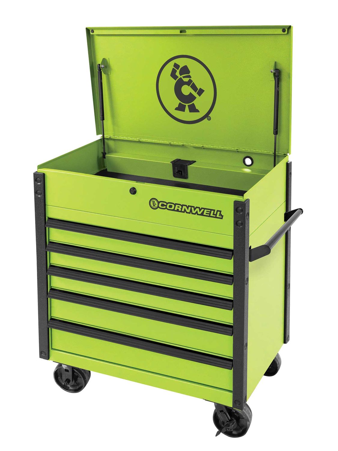 CTSSCF395KTG - 39&quot; 5-Drawer USA Flip Top Service Cart, Nitro Green