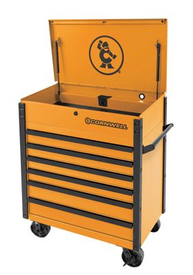 CTSSCF396KRE - Orange39&quot; 6-Drawer USA Flip Top Service Cart, Ignition