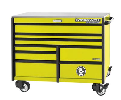 CTSPPR568KLY - (BTO) PLATINUM PLUS™ 56” 8-Drawer Double Bank Cabinet, Lightning Yellow/Black Trim