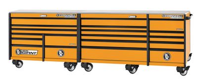 XPCTSPPR14019KRE - PLATINUM PLUS™ 140&quot; 19-Drawer Iron Giant Roller Cabinet, Ignition Orange