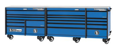 XPCTSPPR14019KTB - PLATINUM PLUS™ 140&quot; 19-Drawer Iron Giant Roller Cabinet, Torch Blue