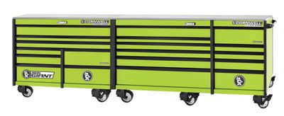 XPCTSPPR14019KTG - PLATINUM PLUS™ 140&quot; 19-Drawer Iron Giant Roller Cabinet, Nitro Green