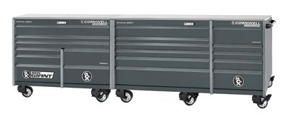 XPCTSPPR14019LF - PLATINUM PLUS™ 140&quot; 19-Drawer Iron Giant Roller Cabinet, Graphite/Gunmetal