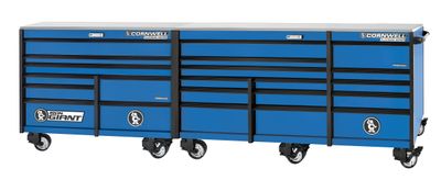 XPCTSPPR14022KTB - PLATINUM PLUS™ 140&quot; 22-Drawer Iron Giant Roller Cabinet, Torch Blue