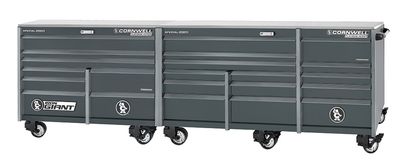 XPCTSPPR14022LF - PLATINUM PLUS™ 140&quot; 22-Drawer Iron Giant Roller Cabinet, Graphite/Gunmetal