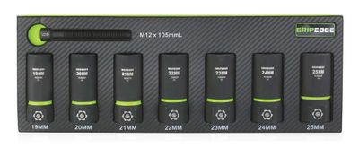 GEXCM7DS - 7 Piece 1/2&quot; Drive Metric RPT Socket Extractor Set (Deep Length)