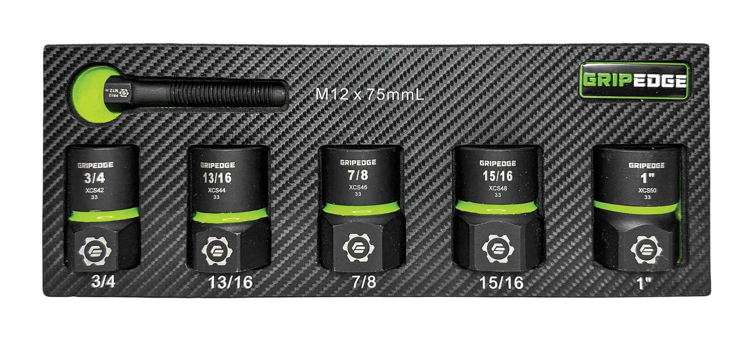 GEXCS5S - 5 Piece 1/2&quot; Drive SAE RPT Socket Extractor Set (Standard Length)