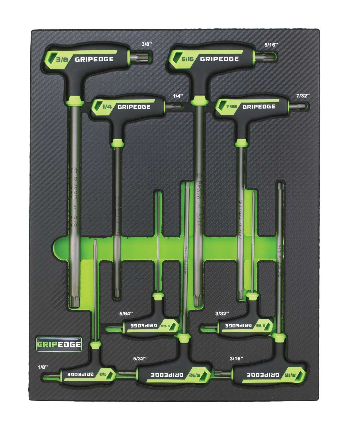 GEPHS9S - 9 Piece Long RPT SAE Hex T-Handle Set