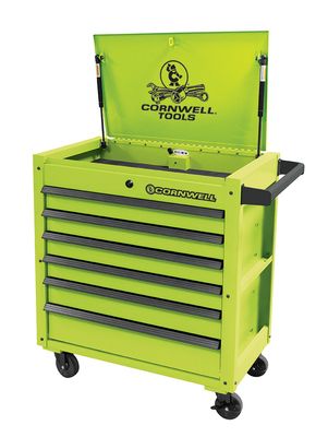 CTBF326KTG - 6-Drawer Service Cart, Lime