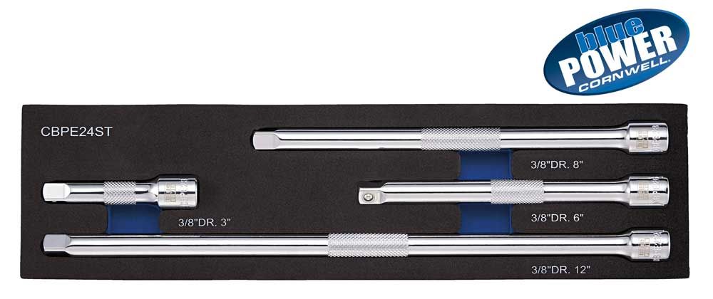 CBPE24ST - 4 Piece 3/8” Drive Cornwell® bluePOWER® Extension Set