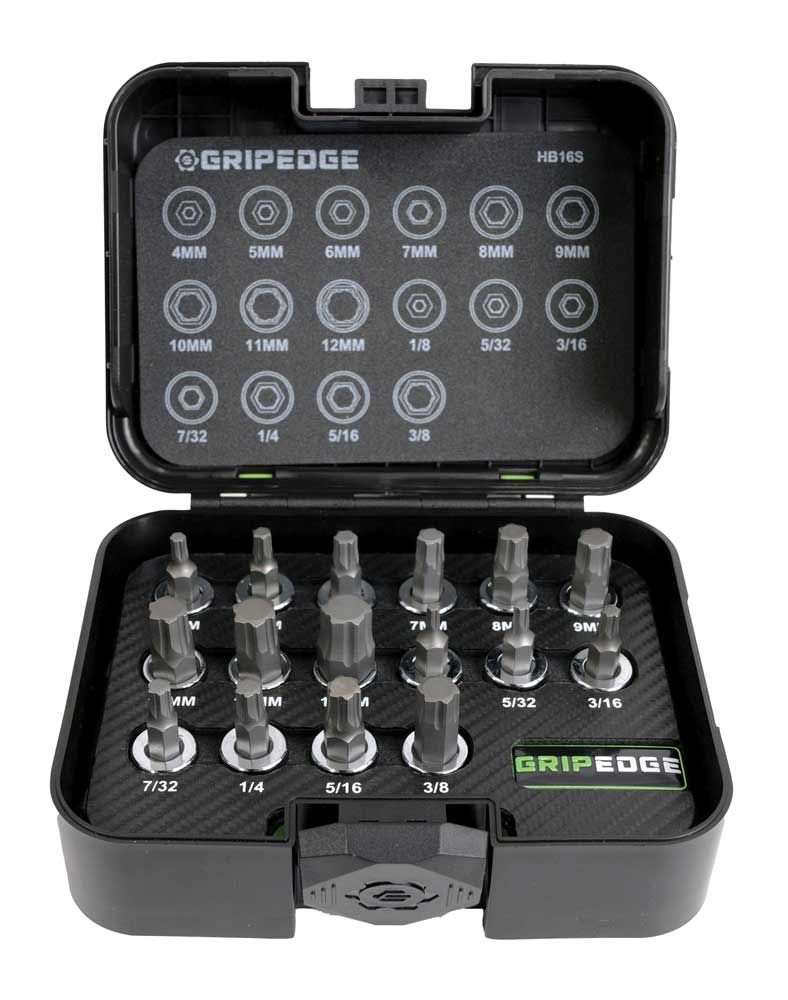 GEHB16S - 16 Piece 3/8&quot; Drive Short Metric &amp; SAE RPT Hex Driver Set