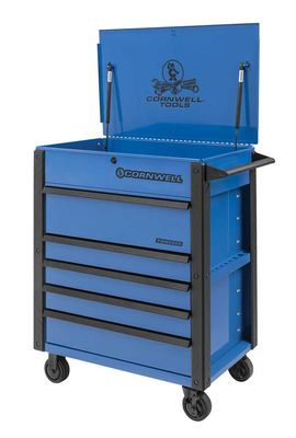 CTBFP355KB - 5-Drawer Flip Top Cart w/ Power Drawer, Corporate Blue