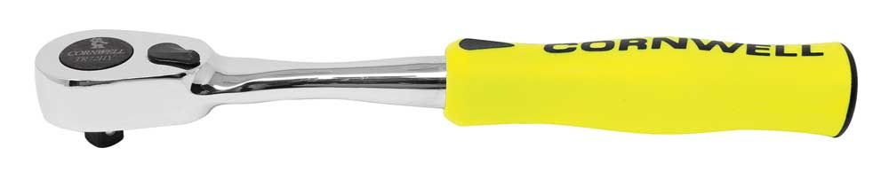TR72HY - 1/4&quot; Drive 6-1/2&quot; 72-Tooth Handled Ratchet, Yellow