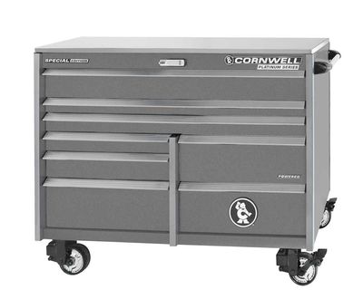 CTSPPR568CCD - PLATINUM PLUS™ 56&quot; 8-Drawer Double Bank Roller Cabinet, Carbide/Chrome Trim