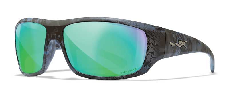WLXACOME13 - Kryptek® Omega Safety Glasses - Kryptek® Neptune™ Frame, CAPTIVATE™ Polarized Green Mirror Lens