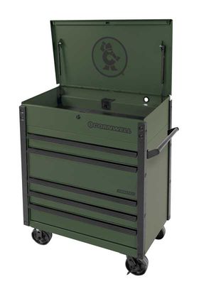 CTSSCFP395KVG - 39&quot; 5-Drawer USA Flip Top Power Drawer Cart, Valor Green/Black Trim