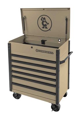 CTSSCF396KSS - 39&quot; 6-Drawer USA Flip Top Service Cart, Sandstorm/Black Trim