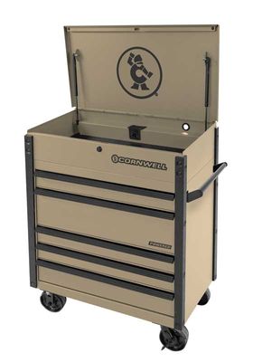 CTSSCFP395KSS - 39&quot; 5-Drawer USA Flip Top Power Drawer Cart, Sandstorm/Black Trim