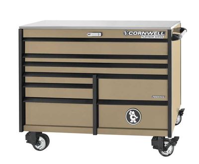 CTSPPR568KSS - 56&quot; 8-Drawer Platinum Plus DB Roller Cabinet, Sandstorm/Black Trim