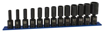 TSMUP2113LP - 13 Piece 3/8&quot; Drive Metric Deep Power Universal Socket Set, 12 Point
