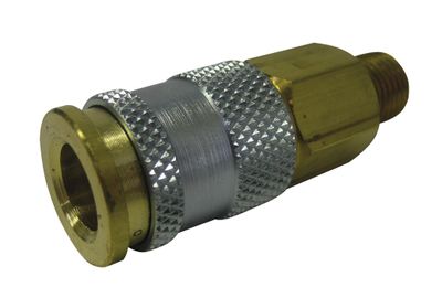 AFC91 - 1/4” Hi-Flo/HVLP Brass Coupler, 1/4” body x 1/4” MNPT Thread