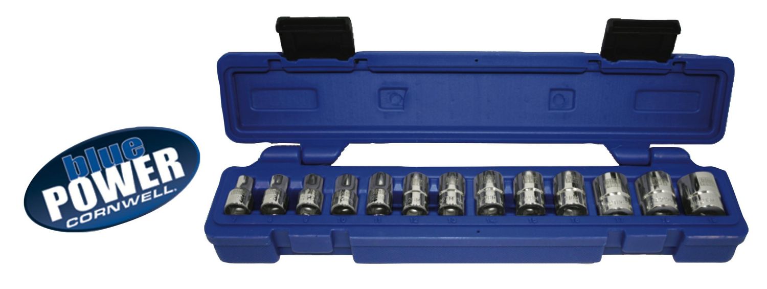 CBP2M - 13 Piece 3/8” Drive Cornwell® bluePOWER® Metric Socket Set, 6 Point