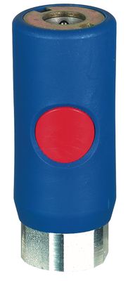 COURC061201CP - Red Button Pneumatic Coupler 1/4” Female