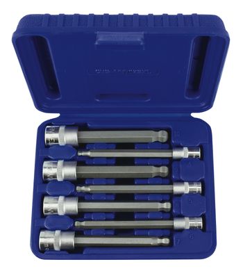 CBSMB702SXL - 7 Piece 1/4” &amp; 3/8” Drive Extra Long Metric Ball Hex Bit Socket Set