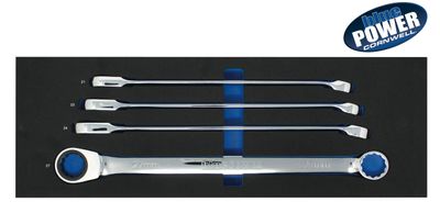 BPRWDBX4MST - 4 Piece Cornwell® bluePOWER® 72-Tooth Metric Ratcheting Double Box Wrench Set
