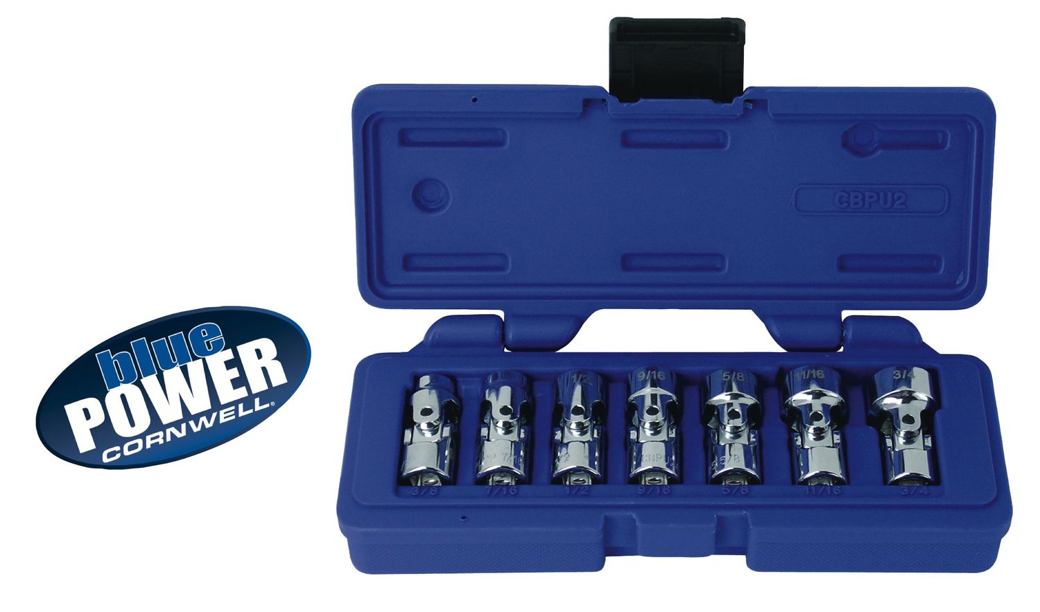 CBPU2 - 7 Piece 3/8&quot; Drive Cornwell® bluePOWER® SAE Universal Socket Set, 6 Point