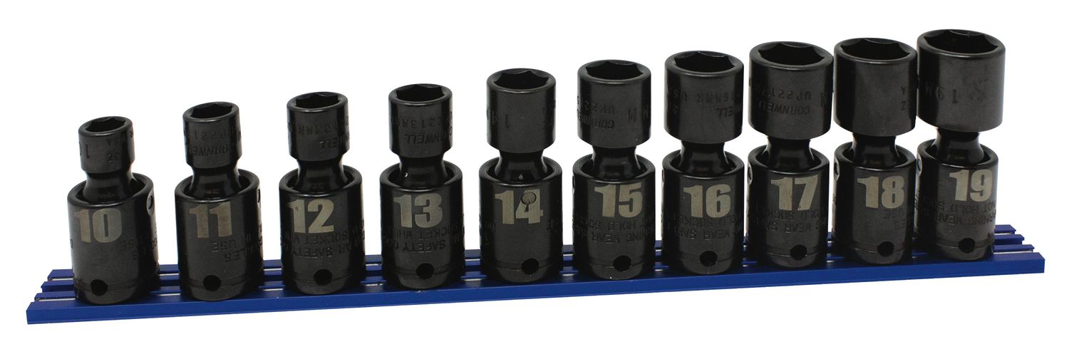 TSMUP2210RSP - 10 Piece 3/8” Drive Metric Power Universal Socket Set, 6 Point