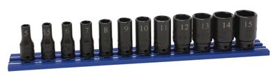 STI0212MMSP - 12 Piece 1/4” Drive Metric Mid-Length Power Socket Set, 6 Point