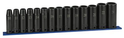 STI3114LMSP - 14 Piece 1/2” Drive Metric Deep Power Socket Set, 12 Point