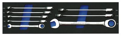 CRW8SB - 8 Piece 120-Tooth SAE Ratcheting Combination Wrench Set