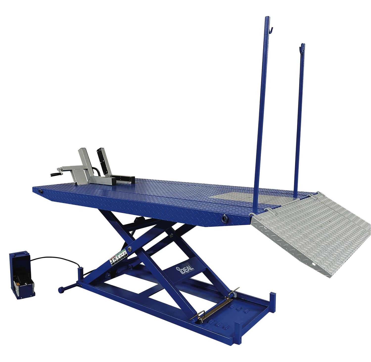 TUXM1500CHR - (DSO) 1,500 lb. Motorcycle Lift w/ Drop Out Panel, Pneumatic, High Rise