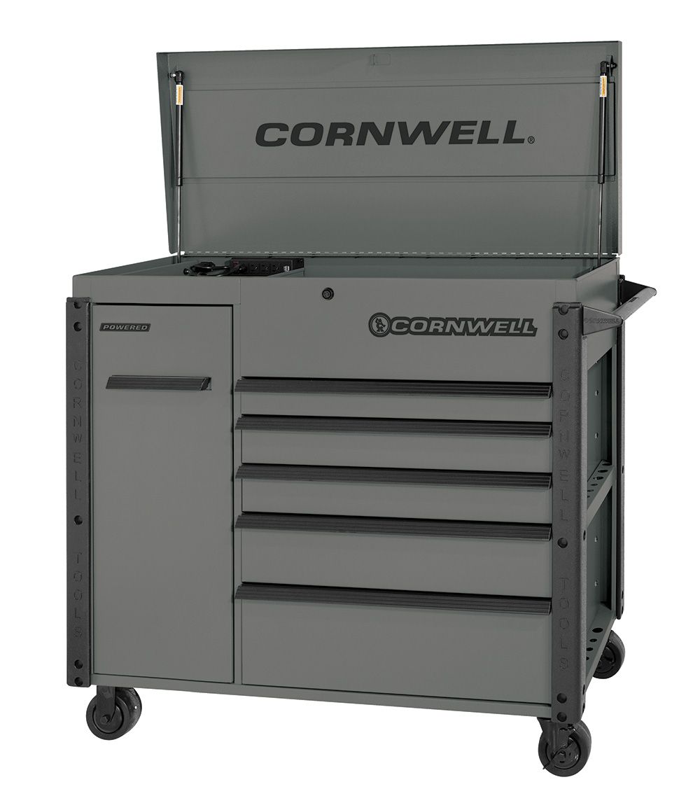 CTBF496KST - 49&quot; 6-Drawer XL Power Cart, Gray