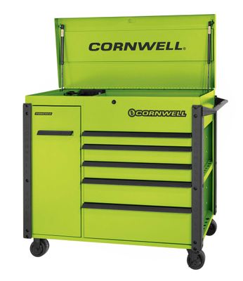 CTBF496KTG - 49" 6-Drawer XL Power Cart, Lime