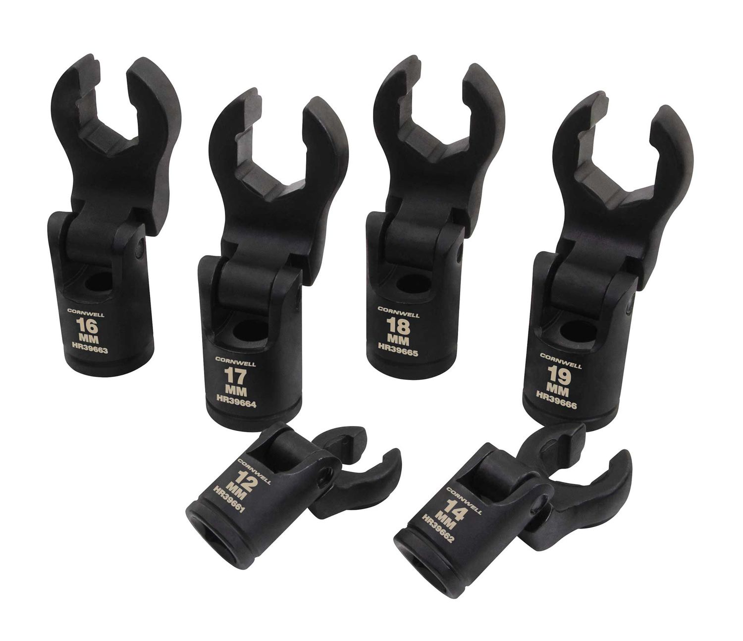 HRC39660 - 6 Piece Flex-Head Crowfoot Diesel Injector Wrench Set