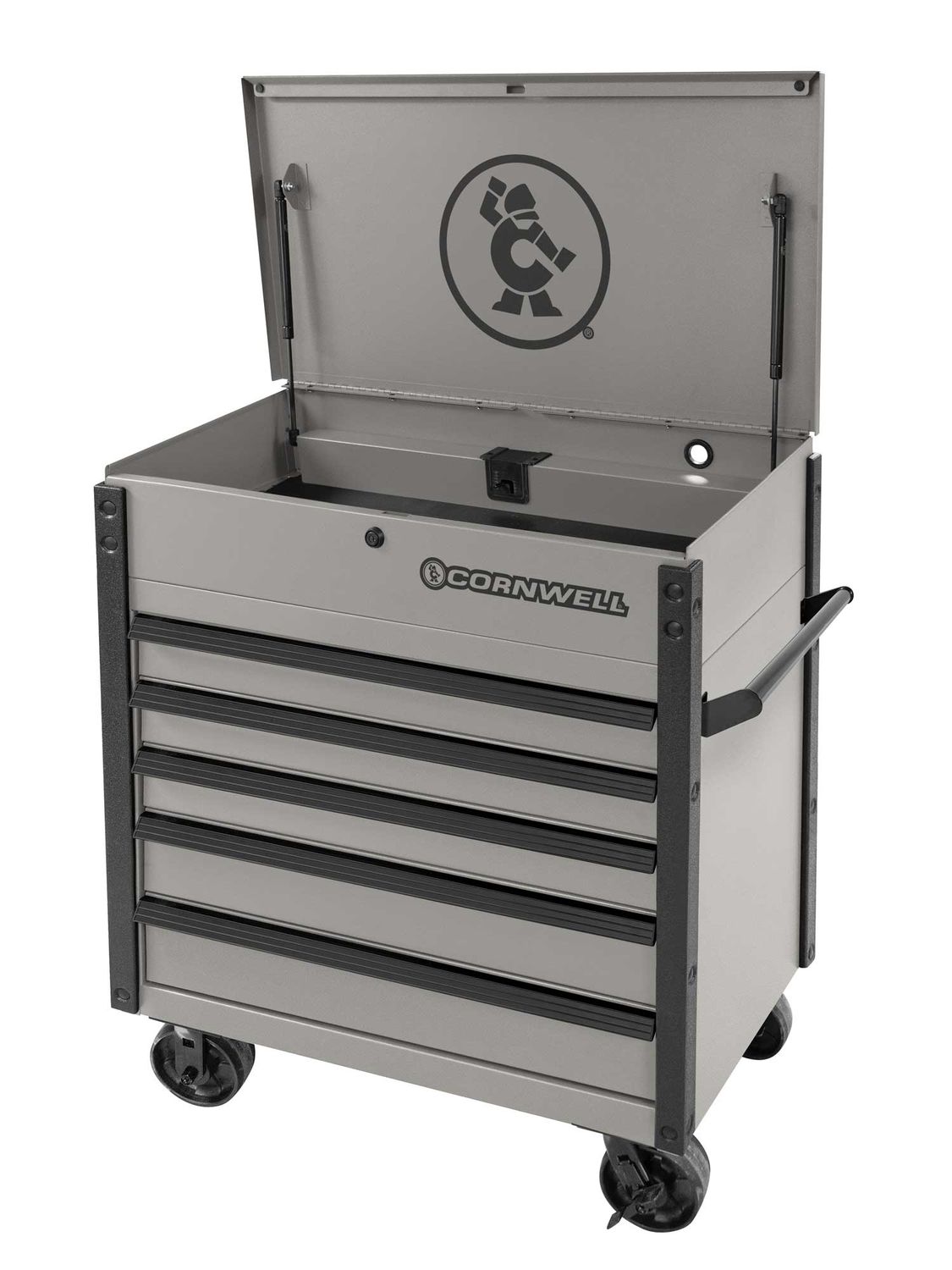 CTSSCF395KSM - 39&quot; 5-Drawer USA Flip Top Service Cart, Smoke