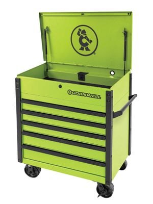 CTSSCF395KTG - 39" 5-Drawer USA Flip Top Service Cart, Nitro Green