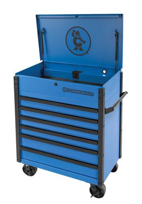 CTSSCF396KTB - 39" 6-Drawer USA Flip Top Service Cart, Torch Blue